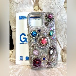 Handmade Swarovski Crystal Charms Flower Otterbox iPhone 12 Pro Max Phone Case